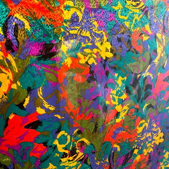 VINTAGE thin silk scarf / throw / wrap abstract - Picture 3 of 4